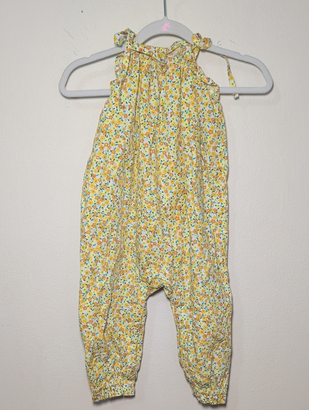Tea Collection Yellow Malindi Wildflowers Tie-Shoulder Romper Yellow 18-24M